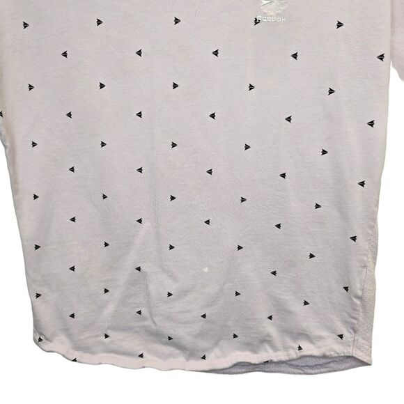 Reebok Men's Purple All Over Graphic Paper Plane Print Short Sleeve T-Shirt M - Picture 3 of 16